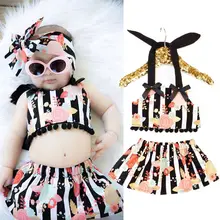 kids swimwear girls two pieces child swimsuit with tassel striped for children bikini baby girl little