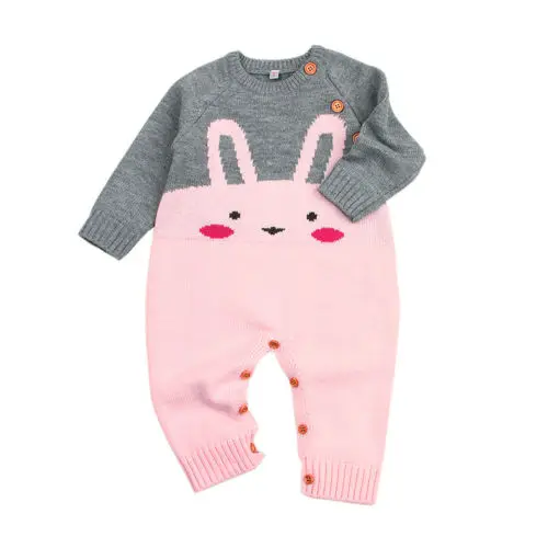 

Hot Cute Kids Baby Girls Boys adorable Rabbit Romper Sweater Jumpsuit Pullover Outfits