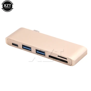 

Hot Selling Multifunctional 5 in 1 Type-c Hub Type-c Adapter USB 3.0 USB C Type C HUB Video HD SD TF Card Reader for MacBook