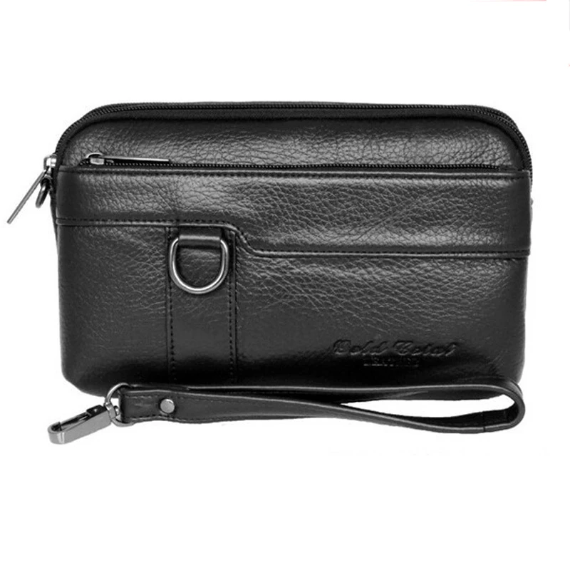 Aliexpress.com : Buy Fashion male Day clutch genuine leather handle bag ...