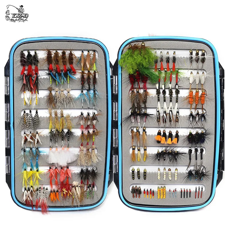 YZD Fly Fishing Flies Realistic Dry Wet Nymph Trout Flies Hand Tie Lures Kits 12/26/48 Pcs YZD Fly Fishing Flies Realistic Dry Wet Nymph Trout Flies Hand Tie Lures Kits 12/26/48 Pcs