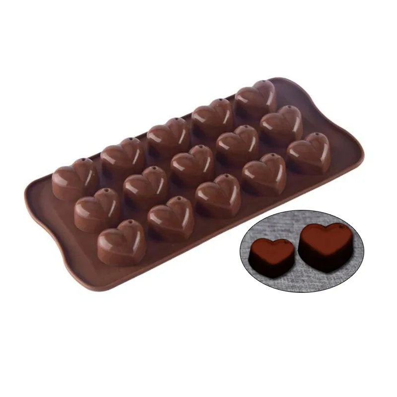

DIY hot seller thickens 15 even small drops of heart-shaped silicone chocolate mould candy cake baking mold