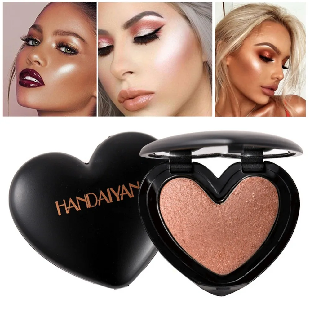 Cheap Offer for  HANDAIYAN Shimmer Highlighter Powder Palette Face Contouring Makeup Highlight Face Bronzer Brighten