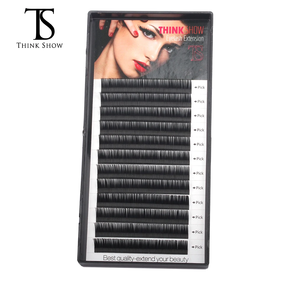 

Thinkshow 10pcs/lot Silk Volume Russia 3D Lash Korea Slik Handmade Eyelash Extension Makeup Eyelashe Maquiagem Faux Cils