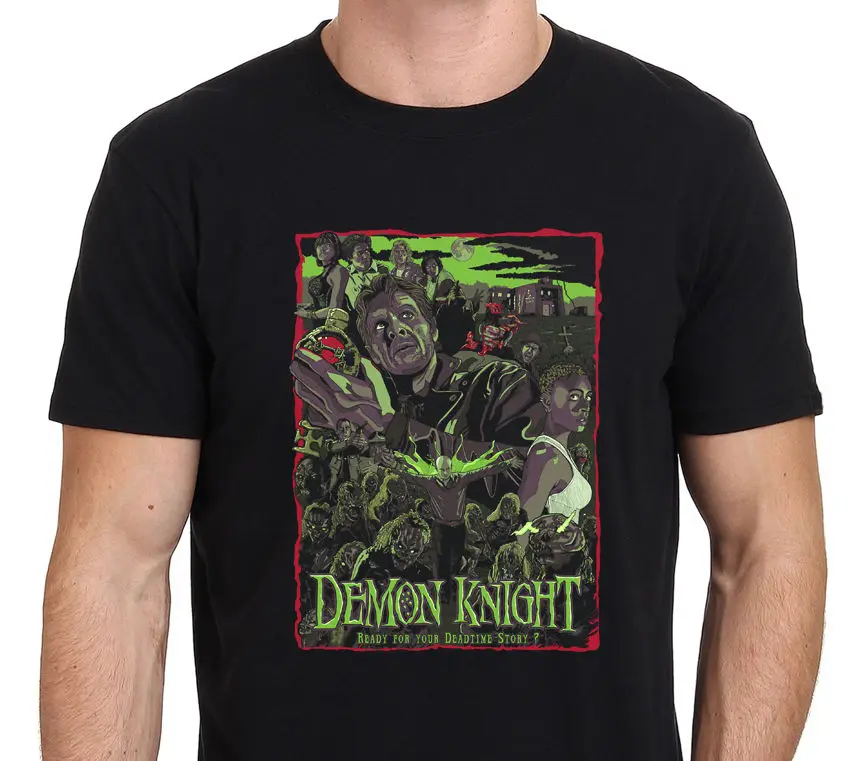 Print Tee Shirts Design Short Sleeve Knight Demons Vintage Horror Movie Poster T Shirts For Men