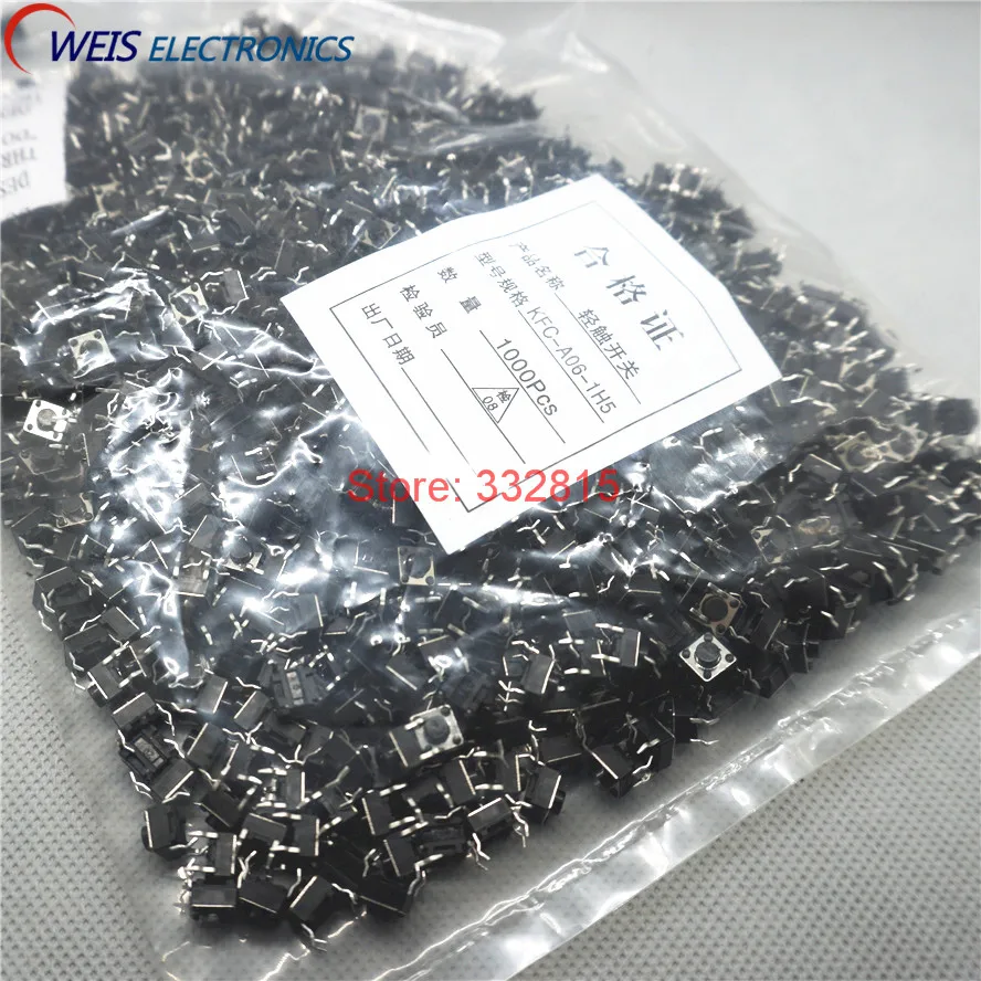 

2000PCS 6*6*5MM 6X6X5 6x6x5mm DIP-4 4PINS SMALL push botton switch switches Free shipping