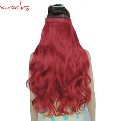 2 шт. Xi. Rocks 5 заколки для наращивания волос 70 см синтетические заколки для наращивания 120 г вьющиеся заколки для волос розовый красный 130 м