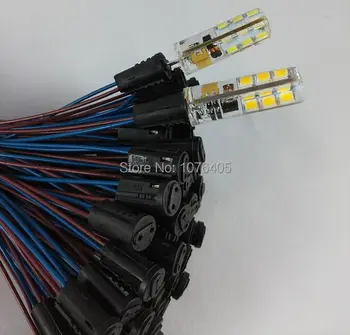 

100pcs/lot G4 Lamp base Socket G4 Plug Lamp holder for Halogen Lamp Crystal Bulb Light Halogen G4 Lamp Adapter