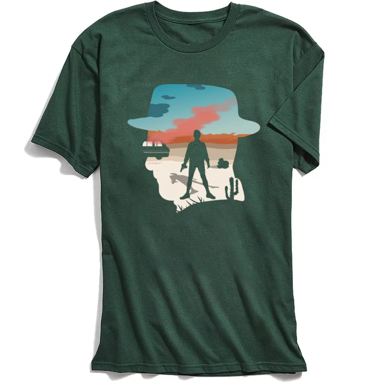 

Breaking Bad T-shirt Men Gift Tops Shirts 100% Cotton Young T Shirt Heisenberg Silhouette TShirt On Sale Military Green Clothing