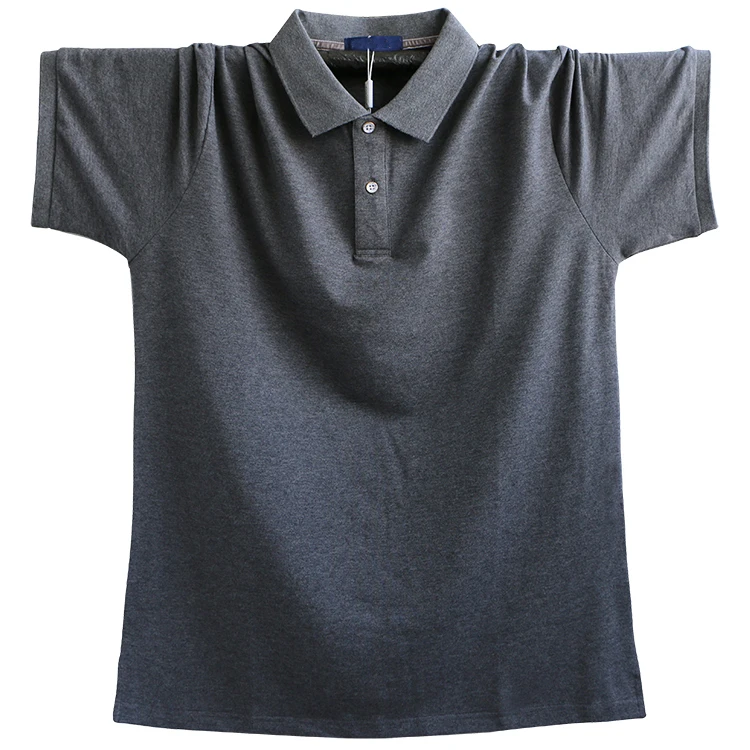 MFERLIER Мужская футболка большого размера плюс большой 8XL 9XL 10XL 11XL 12XL хлопковая летняя футболка с коротким рукавом синяя с отложным воротником