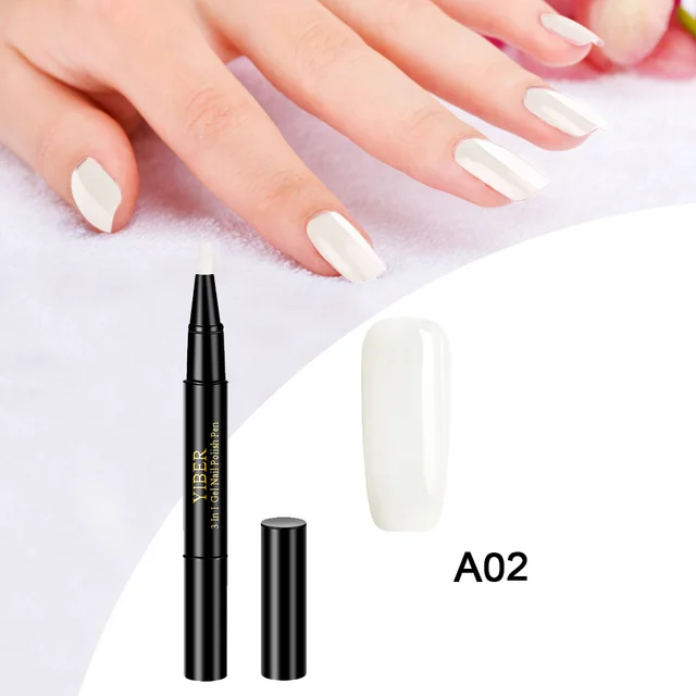 YIBER One Step Gel 3 In 1 UV Nail Polish Pen Nail Art Tips Soak Off UV Gel Varnish Hybrid