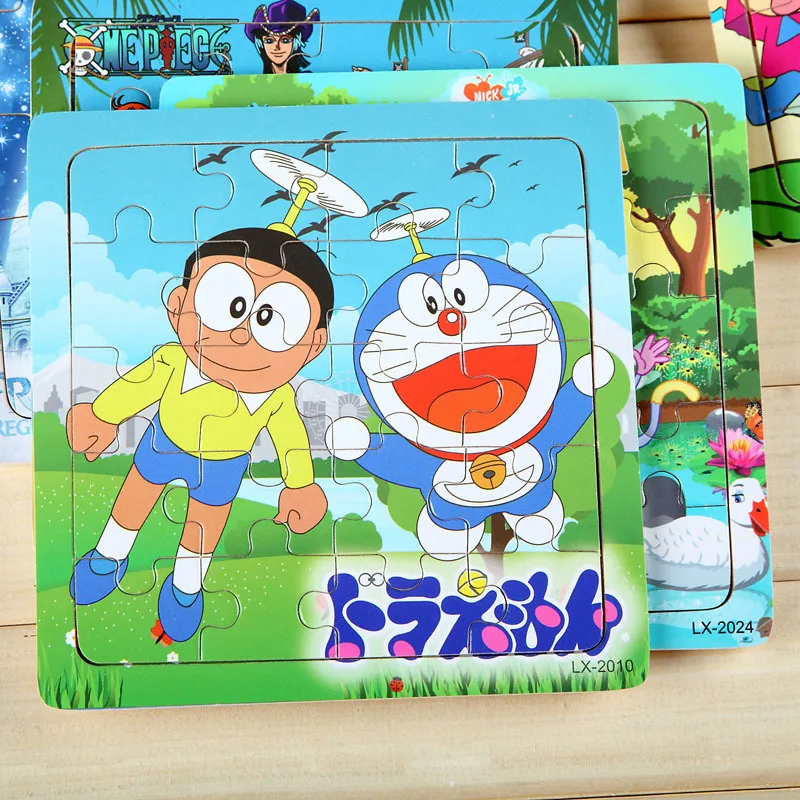 Improve 0-3 Years Old Children Baby Intelligence Brain Teasers Cute Cartoon Animal Version Wooden Jigsaw Puzzle