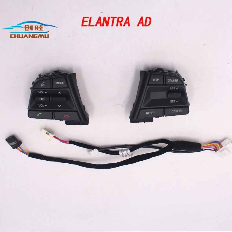 CHUANGMU для hyundai Elantra AD Автомобильный Bluetooth телефон круиз контроль руль кнопки Pad переключатель черный