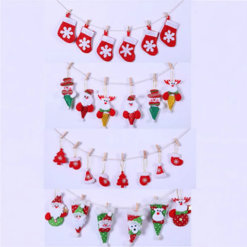 

1pcs Marry Christmas Colorful Flags Ornaments Festival Party Xmas Tree Decor