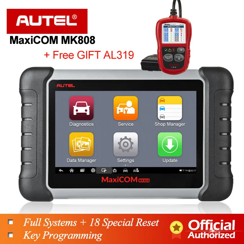 

Autel MaxiCOM MK808 OBD OBD2 EOBD Diagnostic Tool Automotive scanner Code reader key programmer MX808 car diagnostic OBDII Cable