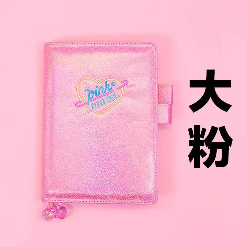 Bentoy лазерный женский держатель для карт, ручка, сумка, дневник, книга, блокнот, ПУ, для путешествий, большой, маленький, планировщик, функциональный чехол для блокнота, бусина, дневник - Цвет: Pink large