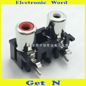 

10pcs-200pcs SMD 2x RCA Audio Video Connecctors Jacks Rca Video Lotus Socket