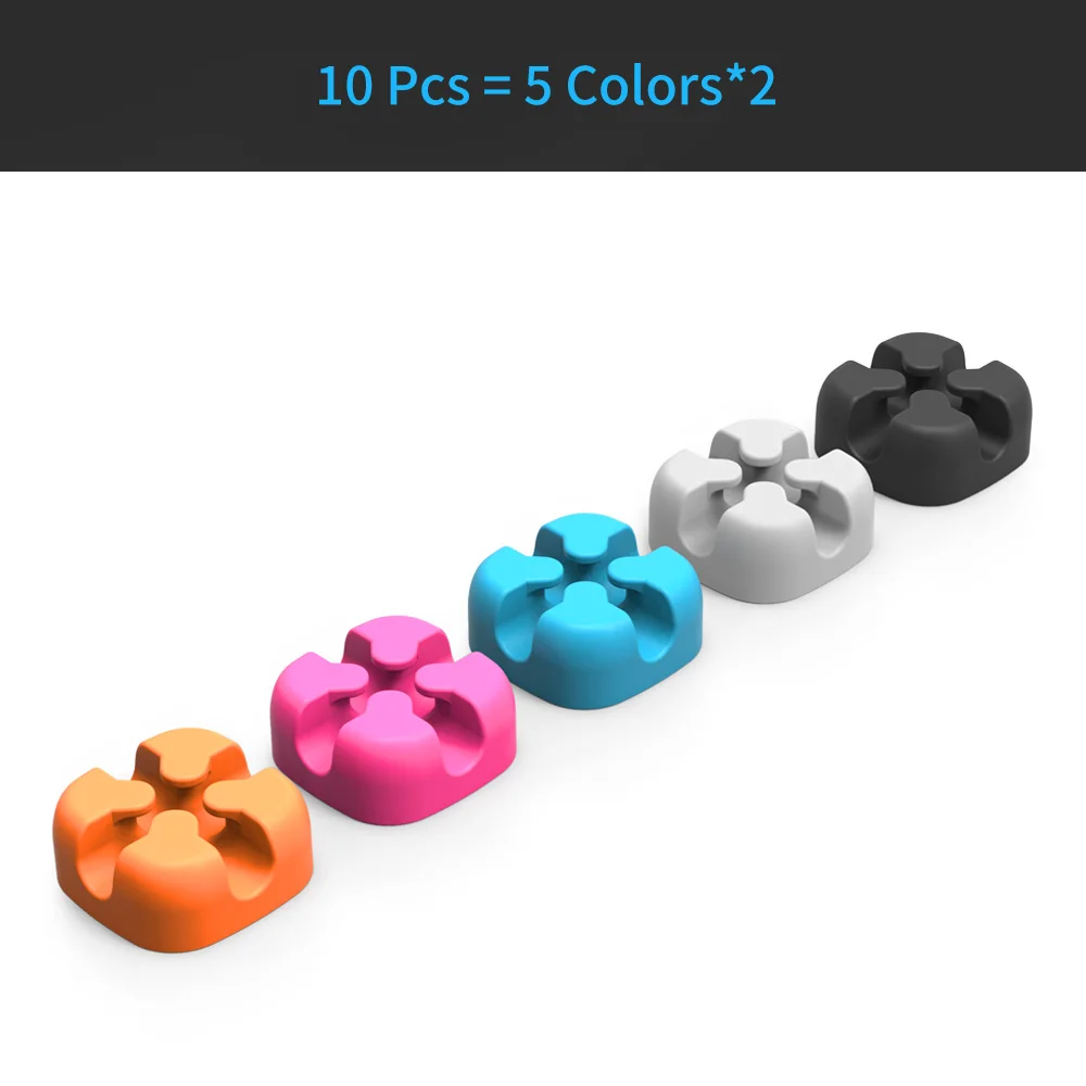 CBSX 5 Colors ORICO 10 шт. Кабельный органайзер красочный держатель протектор провода хранения силиконовый кабель менеджер стол аккуратный органайзер для цифрового кабеля - Цвет: CBSX 5 Colors