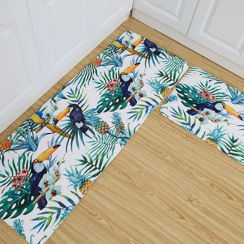 Мягкие коврики тропические растения коврик с Фламинго Коврики для спальни Нескользящие Коврики для прихожей коврик для гостиной кухни