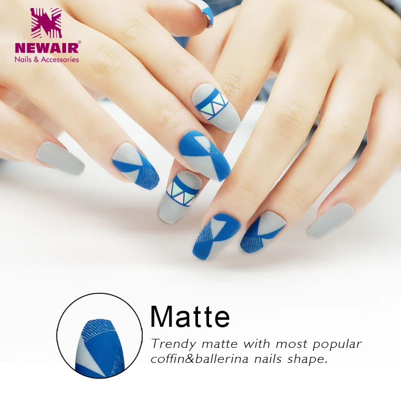 

Long Ballerinas False Nail Tips with Designs 24pcs Full Cover Coffin Fake Nails Nail Art Decoration