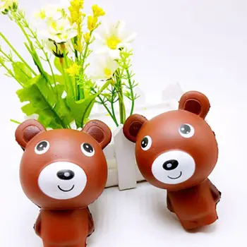 

1 Pc Lovely Soft Brown Bear Shape Toy Slow Rising Stress Relieve Toy for Children Adults Anxiety Attention Squeeze Toys