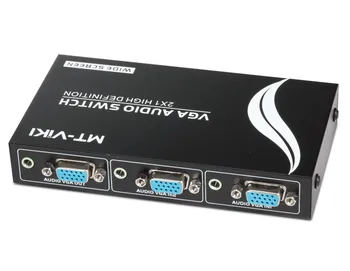 

2 Port Mini VGA Audio Switch Manual Switcher two hosts share one monitor PC Video Share KVM controller