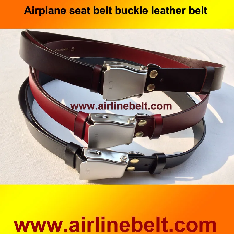 

Free shipping 100% cowhide genuine leather aircraft seat belt buckle airplane belt for men Strap male fancy jeans cowboy