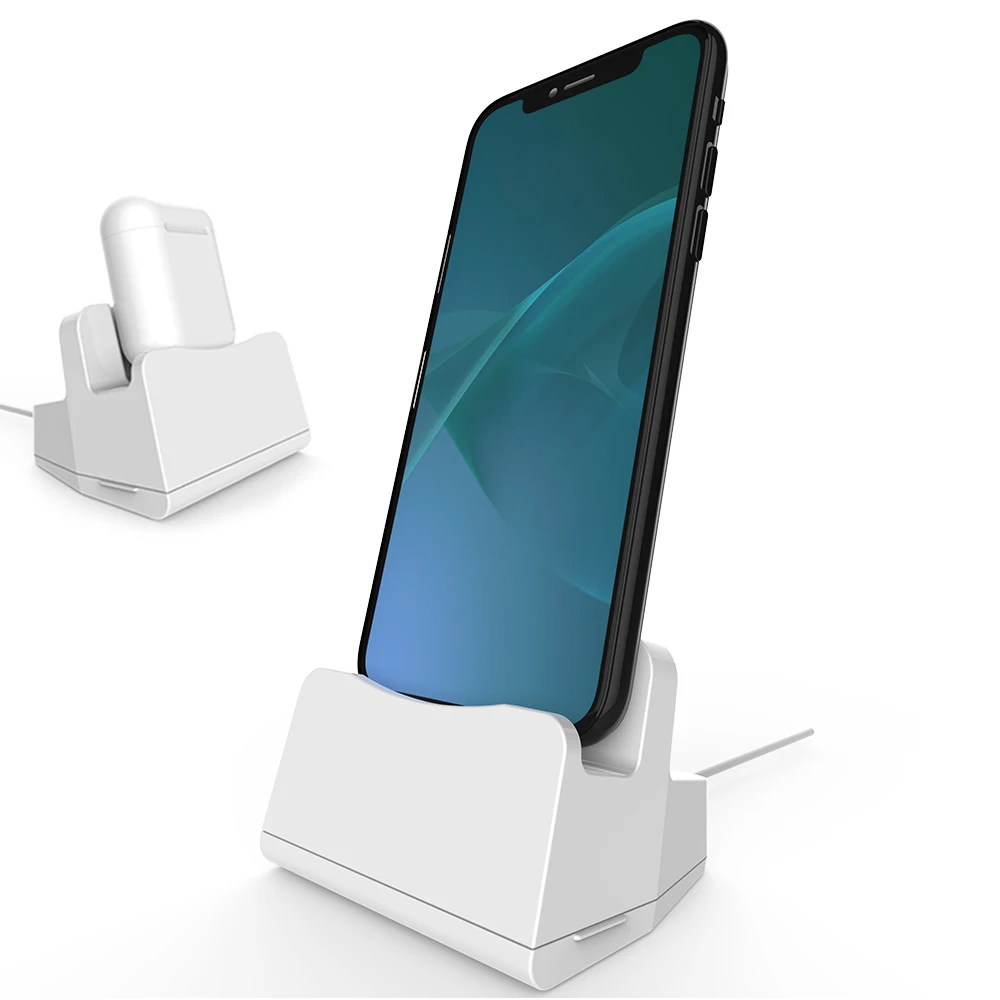 

For iPhone charging dock station desk mobile support Charger for mobile phone Holder For Airpods stand table base