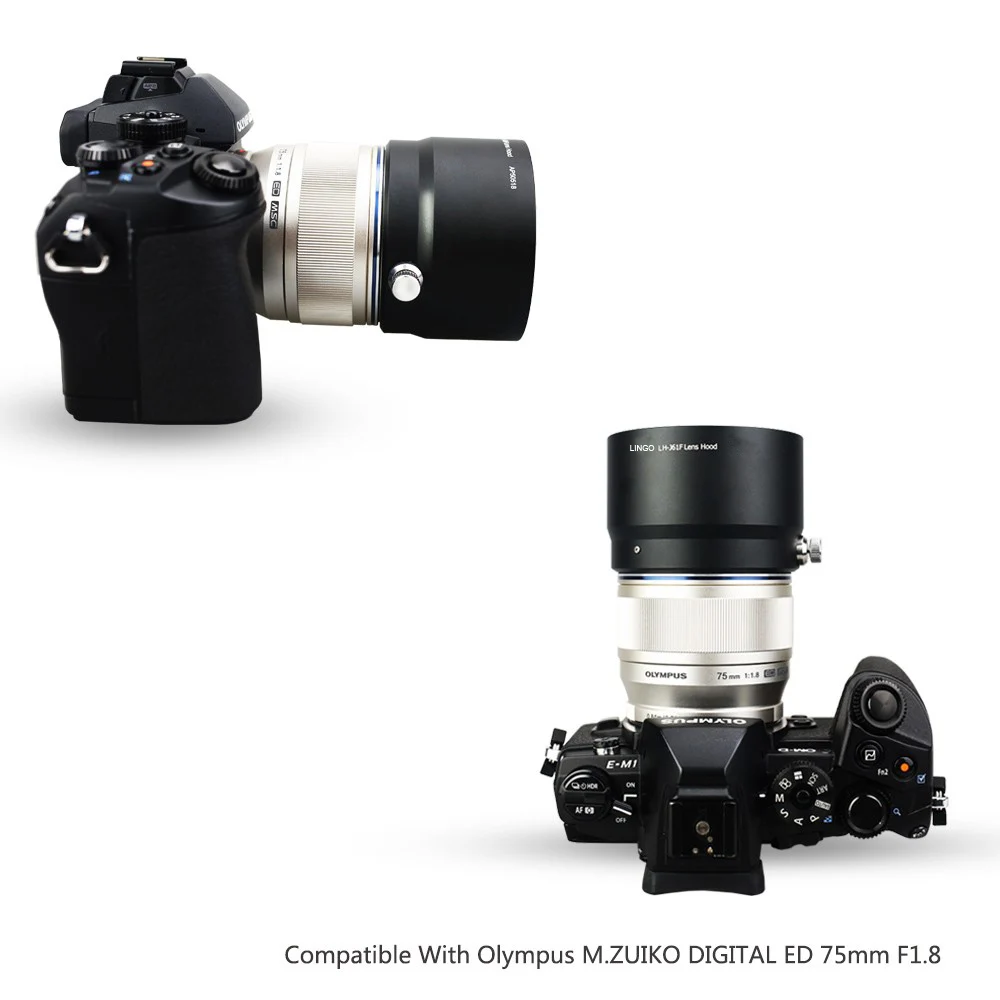 Металлическая бленда для объектива Olympus M.ZUIKO DIGITAL ED 75 мм f/1 8 заменяет фотообъектив