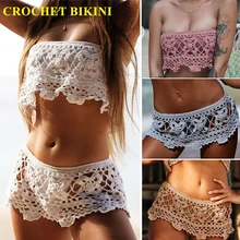 CROCHET BIKINI Two Hook Chest Sandy Hollow Out Short Skirt Sexy Women Boho Beach Swimwear Crochet Fringe Halter Camisoles Cotton CROCHET BIKINI Two Hook Chest Sandy Hollow Out Short Skirt Sexy Women Boho Beach Swimwear Crochet Fringe Halter Camisoles Cotton