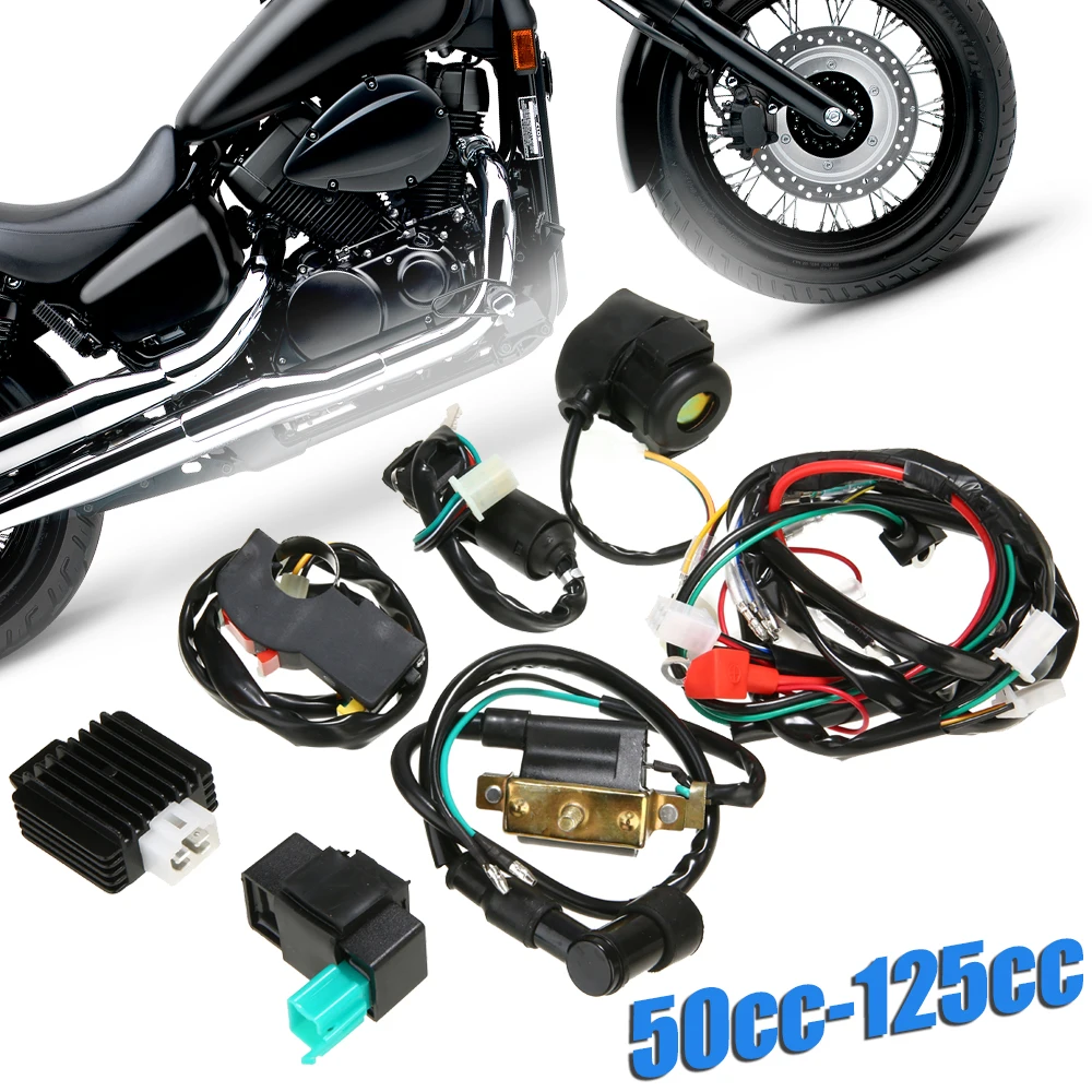 Полный Жгут проводов катушка зажигания CDI для 50cc 110cc 125cc ATV квадроцикл багги электрический старт AC двигатель яма велосипед для еды по бездорожью