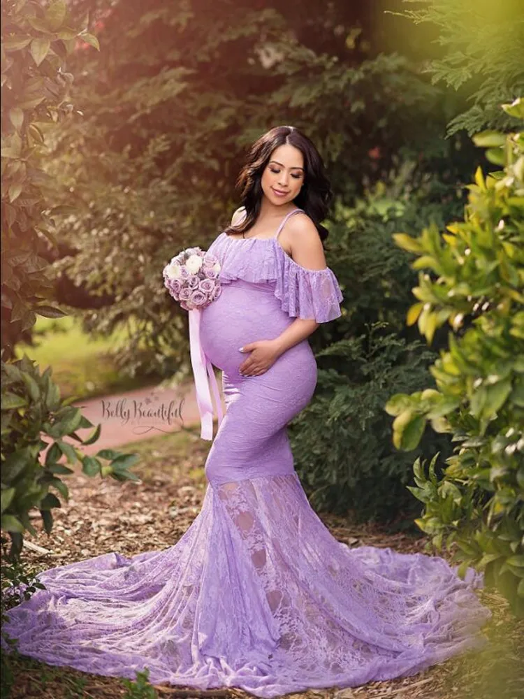 High quality goods Maternity Dress Off Shoulder Maxi Pregnant Women Baby Shower Photoshoot Our