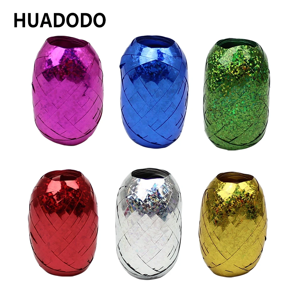 

HUADODO 6Rolls 5mm*10M Balloon Streamer Laser Curling Balloons Ribbon Wrapping Tape DIY Birthday Party Balloon Rope Accessories