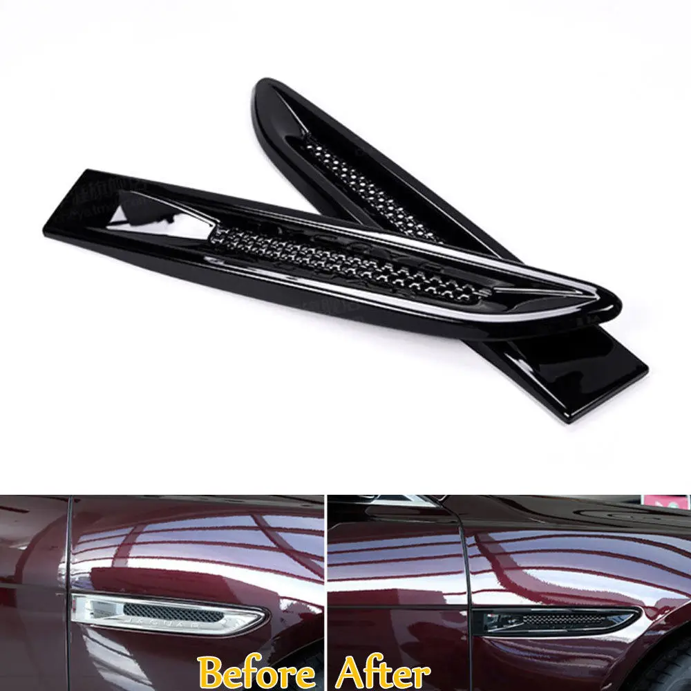Black Car Side Fender Air Vent Outlet Trim Cover Stickers Auto Styling