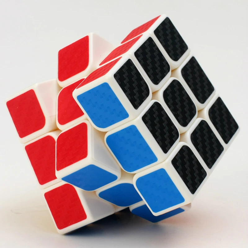 

Colorful 3x3x3 Carbon Fiber Stickers Magic Cube 6 Colors Carbon Fiber Stickers Puzzle Cube Toys for Children Baby Birthday Gift