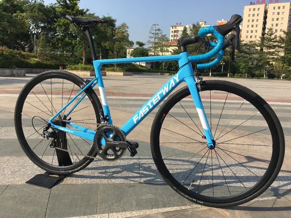 Flash Deal 700C carbon Road Complete Bike 22 Speed 105 5800 Groupset TAIWAN brand light blue sky FASTERWAY CLASSIC D brake 49/52/54/56/58 13 Flash Deal 700C carbon Road Complete Bike 22 Speed 105 5800 Groupset TAIWAN brand light blue sky FASTERWAY CLASSIC D brake 49/52/54/56/58 13