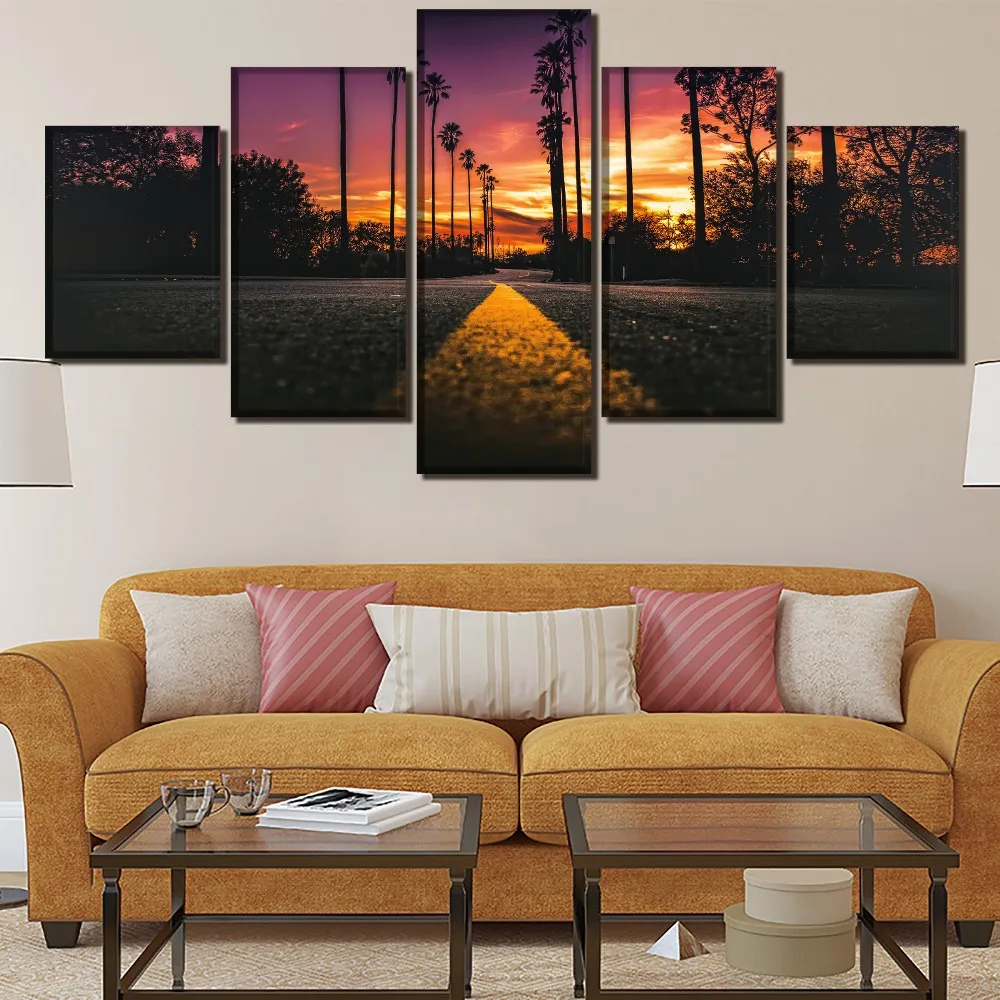Home Decorative High Quality Canvas Prints Picture 5 Pieces Sunlight