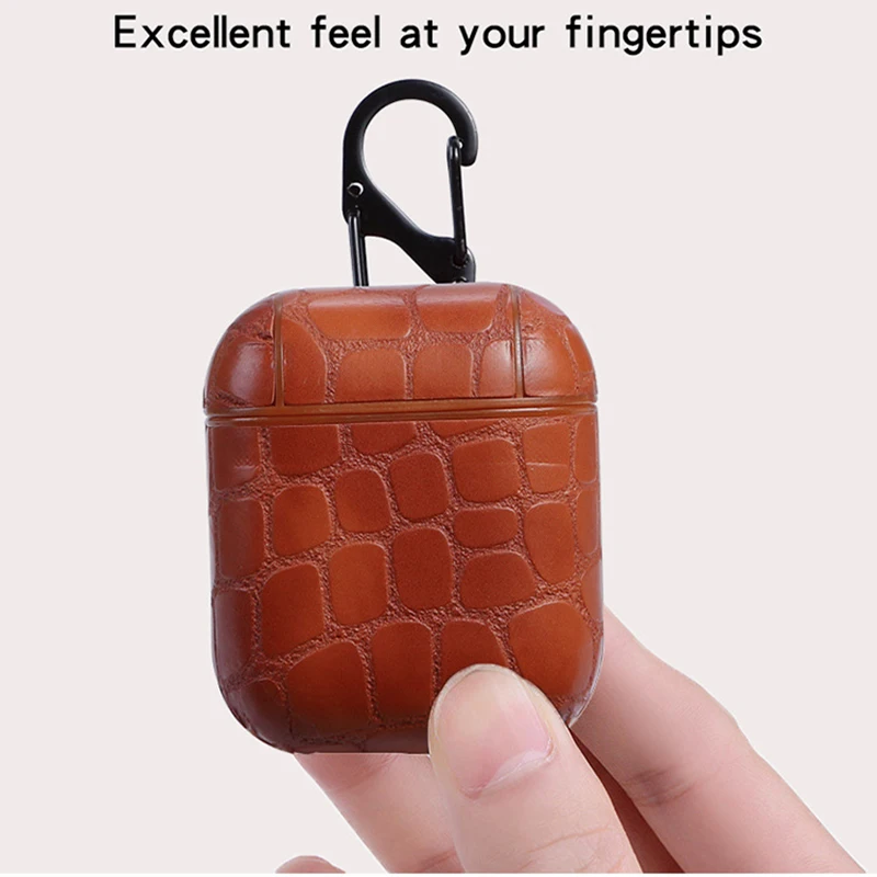 For Airpods Cover Stone Texture PC + PU Leather Cases For Air pod Protector Shell For Apple Earpods Covers For AirPod Skin (26)