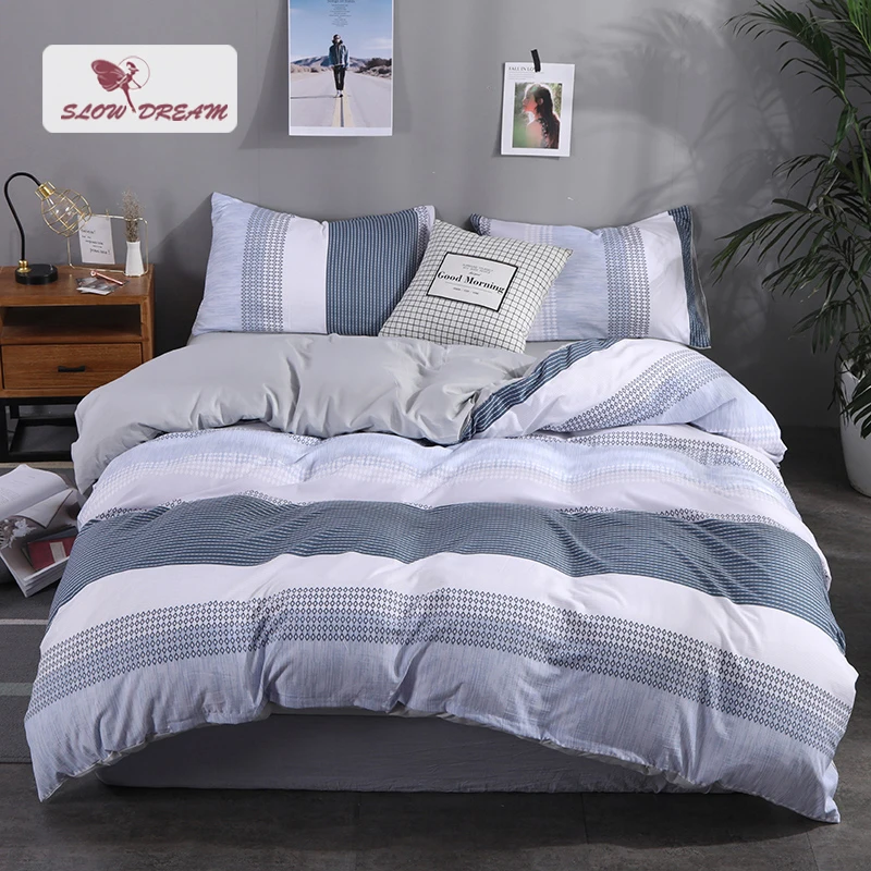 

SlowDream Quilt Cover With Zipper Bedding Set Bedspread Double Queen Single Student Size Duvet Cover Linens Decor Home Textiles