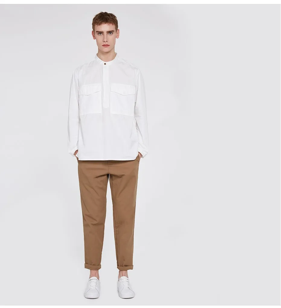 Markless Модная хлопковая рубашка Для мужчин; брендовая одежда M-XXL Твердые Цвет Рубашки домашние муж. Camisa masculina CHEMISE Homme csa8504m