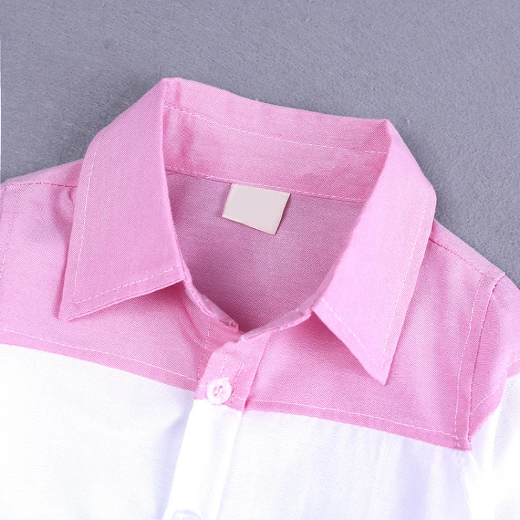 B 2pcs set long sleeve shirt turn down collar jeans (4)