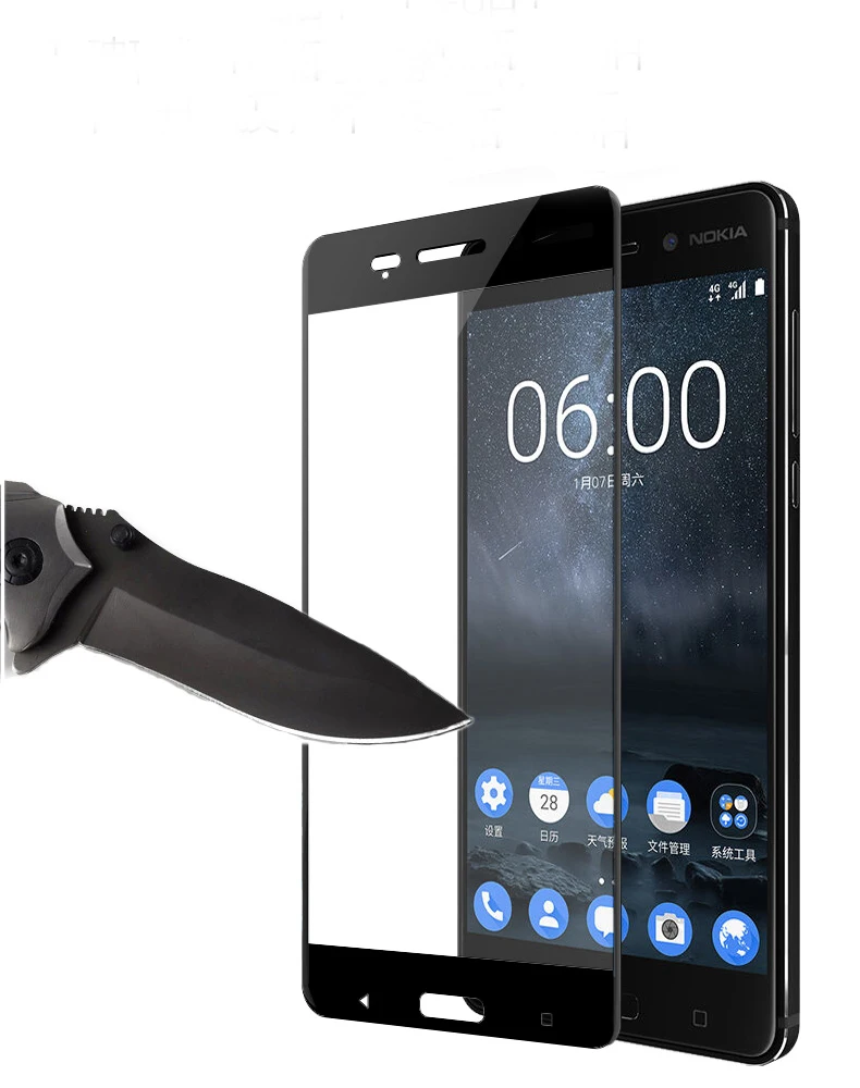 Закаленное стекло 9H 2.5D с полным покрытием Защита экрана для Nokia 1 2 3 5 6 7 8 9 X6 2018 |