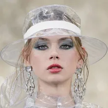 Модные шляпы женские мягкие пластиковые прозрачные головные уборы солнцезащитный козырек крышка ПВХ прозрачная желе непромокаемая шляпа бренда Gorra Hombre z0625