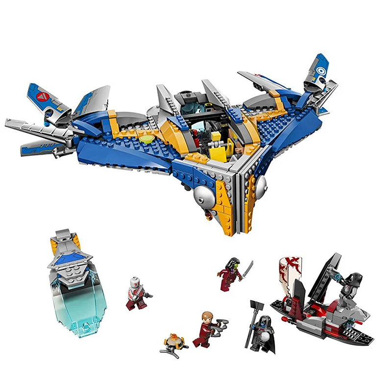 

Milano Spaceship Rescue Compatible legoing 76021 Marvel Avengers Guardians Galaxy Model Building Blocks Super Heroes Boy Toys