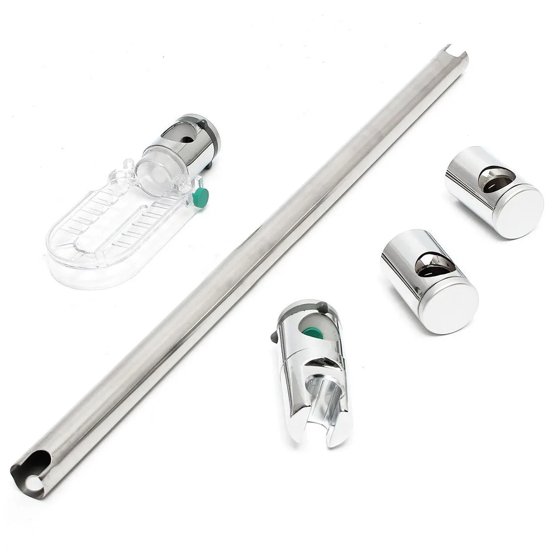 

Promotion! Shower Kit Adjustable Riser Slide Rail Bar Kit Hose Bracket Round Head Chrome