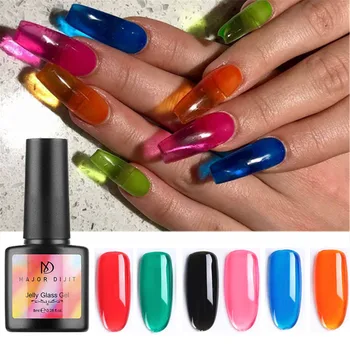 

5/8ml Jelly Glass Gel Candy Nail Polish Summer Translucent Neon Color Soak Off UV Varnish Mirror Titanium Gel