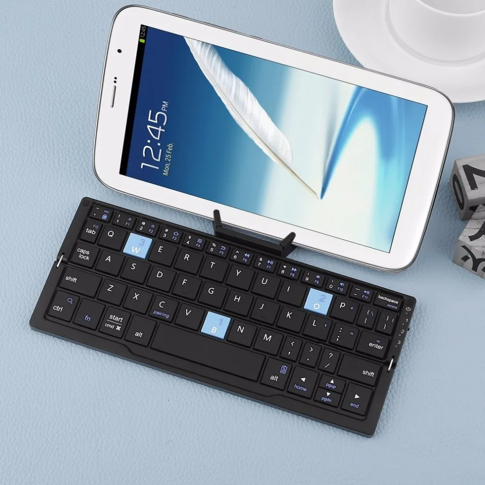 

2018 Bluetooth Keyboard Travel Portable Folding Metal Keyboard For IOS/Android Mobile Phone Windows Tablet PC Universal