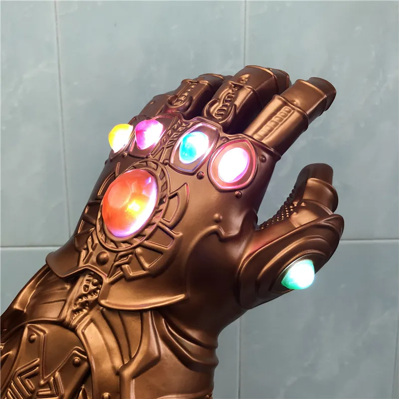 1:1 светодиодный светильник Thanos Gauntlet военные Косплей Перчатки ПВХ экшн-модель игрушки подарок на Хэллоуин Детский подарок