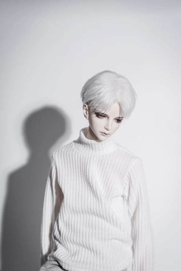  BJD lol dolls clothes white striped cotton half collar mid-neck shirt blouse 1/4 1/3 MSD SSDF Uncle