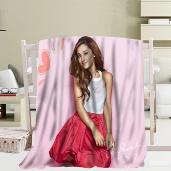 

Custom Ariana Grande Blankets Travel Sofa Coral fleece fabric Blankets Soft Fluffy Warm 56x80inch 50X60inch 40X50inch